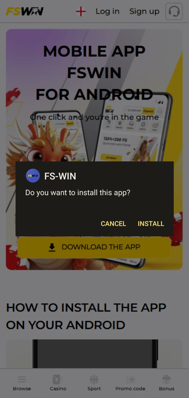 Install the FSWin app on your device.