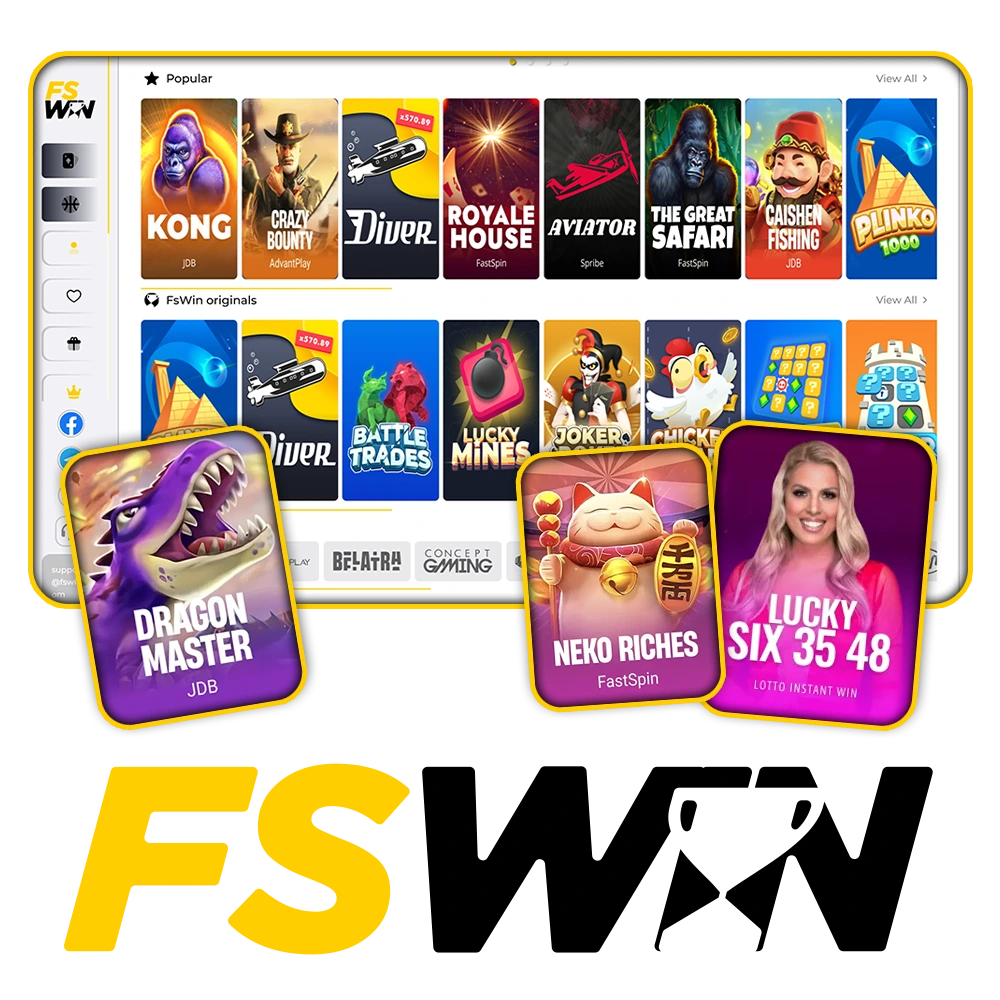 Play FSwin casino games with a welcome bonus and win real money.