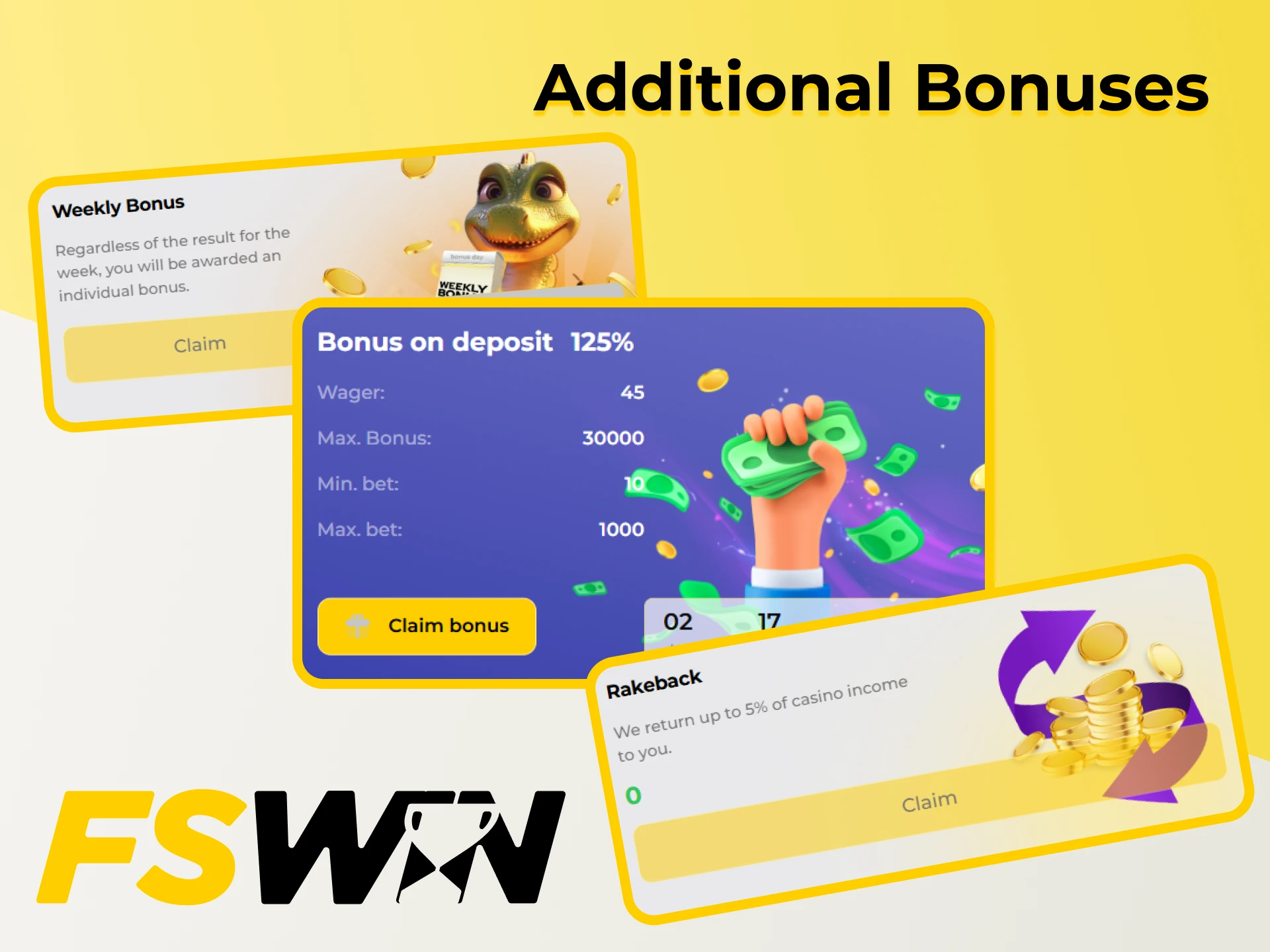 Check out all the additional bonuses available at FSWin.