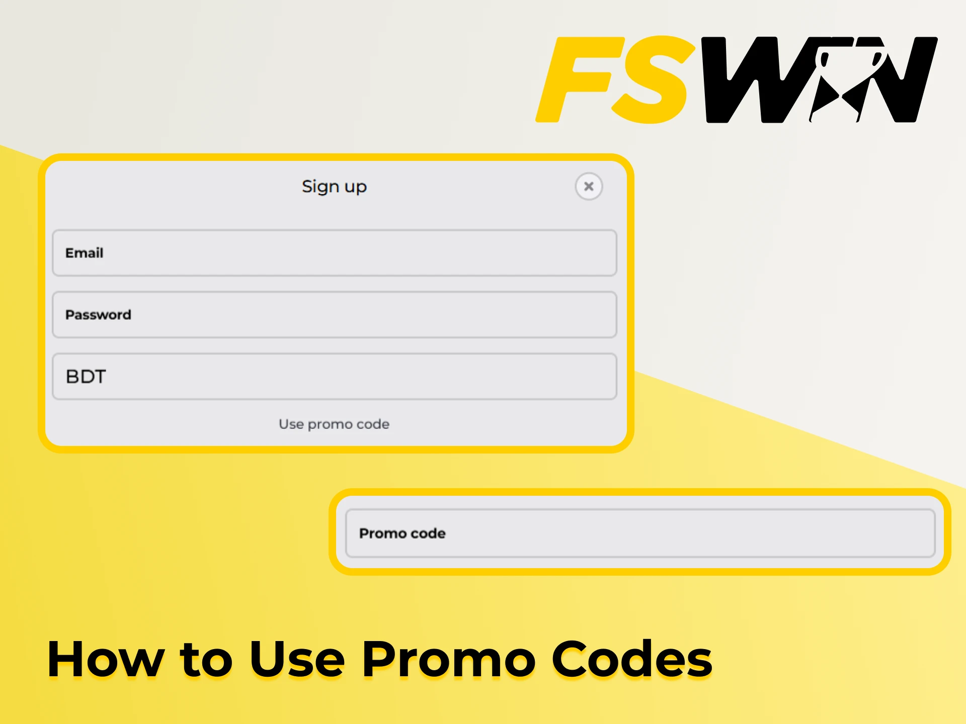 Learn how to use promo codes on the FSWin platform.